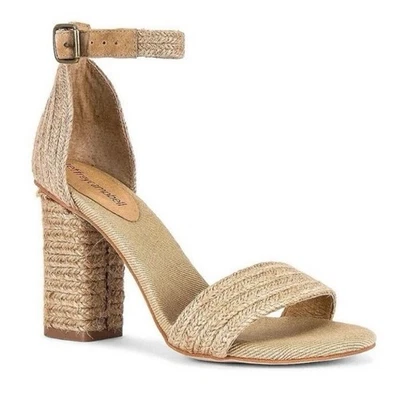 JEFFREY CAMPBELL Rowboat 黄麻包裹踝带高跟鞋凉鞋 尺寸 9 复古编织 — 第 1/4 张图片