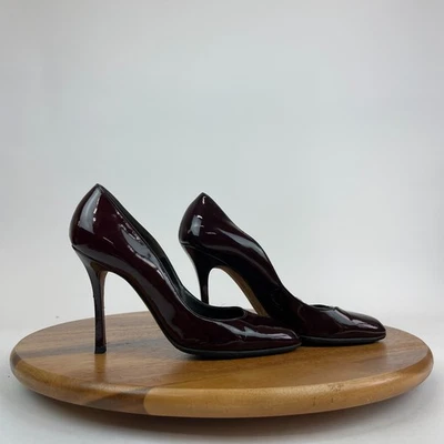 Sapatos de Salto Feminino Brian Atwood Marrom Couro Patente Tamanho 39 EUA 9 GUC - Imagem 1 de 4