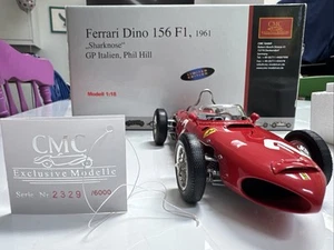 CMC FERRARI DINO 156 F1 1961 SHARKNOSE 1:18 PHIL HILL DIECAST MODEL LTD EDITION - Picture 1 of 13