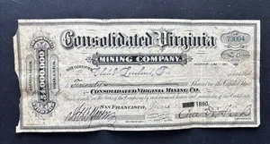 63054 Rare 1880 San Francisco California Mining Company  Stock Certificate SP* - Picture 1 of 4