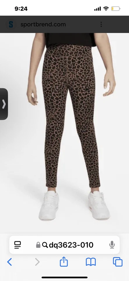 Nike Niñas Ropa Deportiva FavoritosGrandes Niños Estampado Leopardo Calce Ajustado Leggings Nuevos Foto 1 de 1