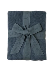 Barefoot Dreams CozyChic Lite Ribbed Baby Blanket, Smokey Blue 30"x40" - Picture 1 of 3