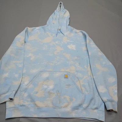 Sudadera con Capucha Carhartt Moonstone Cloud Para Hombre 2XL Alta Azul Blanco Tie Dye Calce Suelto Foto 1 de 4