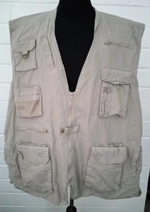 Rothco Outback Safari Hunting Vest Men's 3XL Khaki Canvas Mesh Vented Zipper EXC - Picture 1 of 11