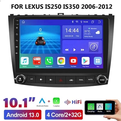 Radio estéreo para automóvil Apple CarPlay GPS BT para Lexus IS250 IS350 06-12 Android 13 Foto 1 de 4