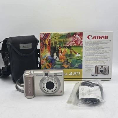 Canon PowerShot A20 Compact Digital Camera 2.1MP No Memory Card TESTED WORKS - Image 1 of 4