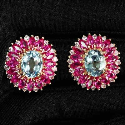 Pendientes de oro rosa de plata de ley 925 de 4,90 quilates de alejandrita con cambio de color prístino Foto 1 de 4