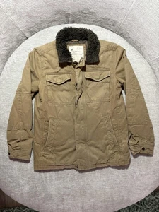 Chaqueta de hombre American Eagle Outfitters pequeña marrón cuello sherpa abrigo utilitario - Imagen 1 de 16