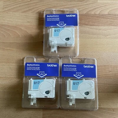 Brother Applique Station Pre-Filled Thread Cartridge Light Blue TAC017 New x3 - Image 1 of 2