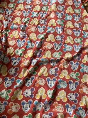 Juego de sábanas completas de colección Mickey Mouse dibujo a lápiz ajustado rojo mezcla de algodón EE. UU. Foto 1 de 4