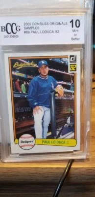 2002 DONRUSS ORIGINALS SAMPLES PAUL LODUCA '82 MINT 10 - Image 1 of 2