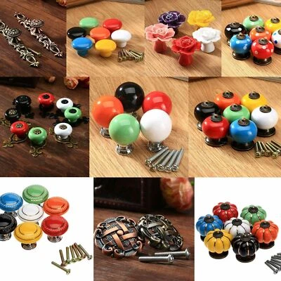 Fashion Ceramic Cabinet Door Knobs Cupboard Drawer Wardrobe Kitchen Pull Handles - Image 1 of 4