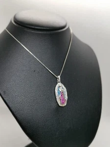 Collana donna uomo Argento sterling 925 con medaglia Madonnina miracolosa donna - Foto 1 di 11