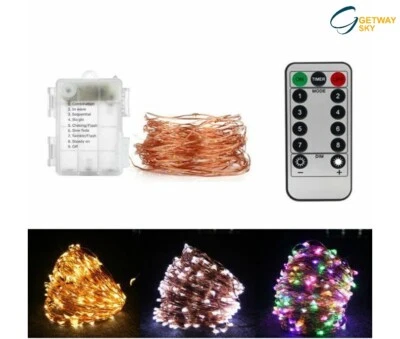 USB Plug-in LED Fairy String Lights with Remote - 50-200 Micro Copper Wire - Image 1 of 4