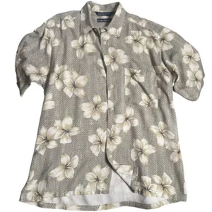 Camisa Nautica Hombre Talla M 100% Seda Floral Tropical Aloha Hawaiana Manga Corta - Imagen 1 de 7