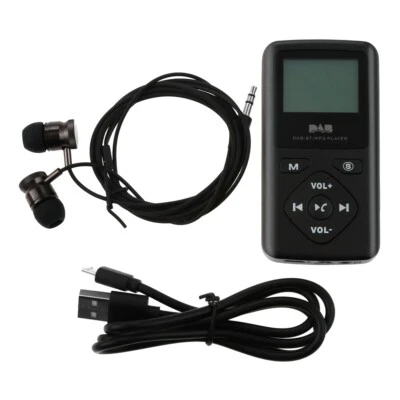 Portable Pocket Digital FM DAB/DAB+Radio+Earphone MP3 Bluetooth 4.0 Player Black - Image 1 of 4