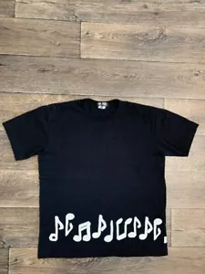 Camiseta COMME des GARCONS NEGRA Philip Pagowski Nota Musical Y2K Talla XXL - Imagen 1 de 6