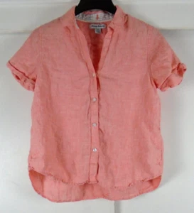 Tommy Bahama Small Leinen Hemd mit Knopfleiste Oberteil Kurzarm rosa atmungsaktiv Damen - Bild 1 von 10