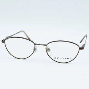 K07 BVLGARI  side logo metal frame glasses with demo lenses brown - Picture 1 of 10