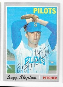 BUZZ STEPHEN 1970 TOPPS AUTOGRAPHED SIGNED # 533 SEATTLE PILOTS