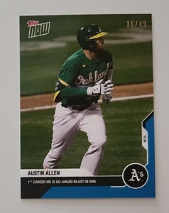 2020 Topps NOW Card #62 Austin Allen Oakland Athletics Blue Parallel #/49 - Picture 1 of 2