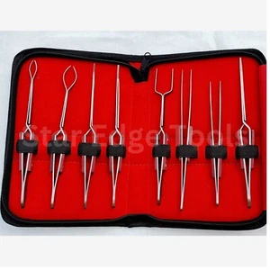 Fiber Grip Cross Lock Pinzette Set 8 Stück Sonderformen Schmuck Löten - Bild 1 von 4