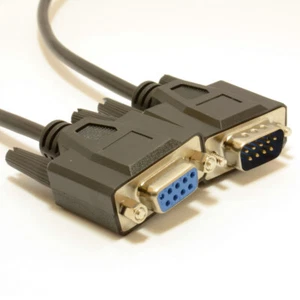 2m Serial EXTENSION Cable Lead 9pin DB9 M - F RS232 6ft - Afbeelding 1 van 5