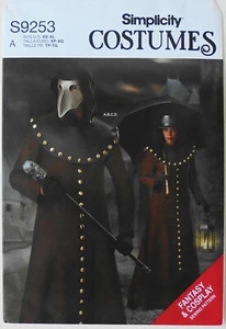 Simplicity 9253 Mens Misses Cosplay Fantasy Costume Mask Sewing Pattern Sz XS-XL - Picture 1 of 1