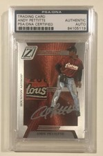 2005 ANDY PETTITTE Signed Donruss Playoff Zenith ZB Baseball Card PSA/DNA 27/100