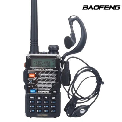 Baofeng UV-5RB 5W Walkie Talkie Transceiver Dual Band Two Way Radios + Headset - Image 1 of 4