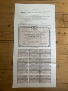 25 x MANUFACTURE COTONIERE MERIDIONALI ( NAPOLI ITALIE) 1918 (H2) - Foto 1 di 1