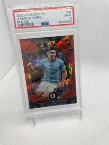 2022/23 Panini Premier League Select Julian Alvarez RC RED ICE PSA 9 City - Bild 1 von 2