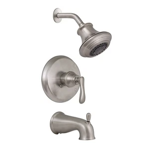 Madison Single-Handle 3-Spray Shower Faucet in Satin Nickel - Picture 1 of 9