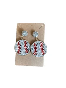Baseball Samen Perlen Ohrringe - Sport, Perlen - Bild 1 von 2