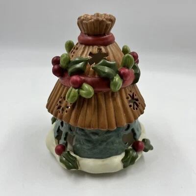 Rebecca Carter Navidad Vela Sombra Topper Invierno Cabaña Holly Berry 2.75" Foto 1 de 4