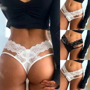 Women Sexy Lace G-string Briefs Panties Thong Ladies Lingerie Underwear Knickers - Picture 1 of 19