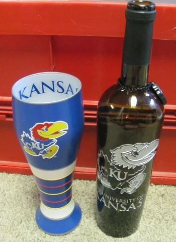 Kansas Jayhawk KU Wine and Glass Bundle (Empty) Cover
