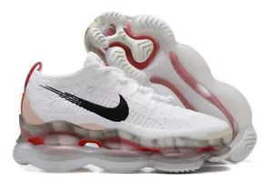 Nike Air Max Scorpion Fk Flyknit 2022 White Red Men's Air Cushion Sneakers - Picture 1 of 5