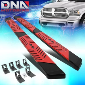 For 2009-2022 Dodge Ram Crew Cab 5.5"Side Step Nerf Bar Running Board Black/Red - Picture 1 of 7