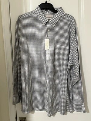 NWT Roundtree And Yorke Gold Label Liz Linen Non Iron Button Down 4XLT - Image 1 of 3