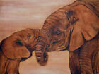 Tableau Elephant Peinture Acrylique Decoration Murale Africaine