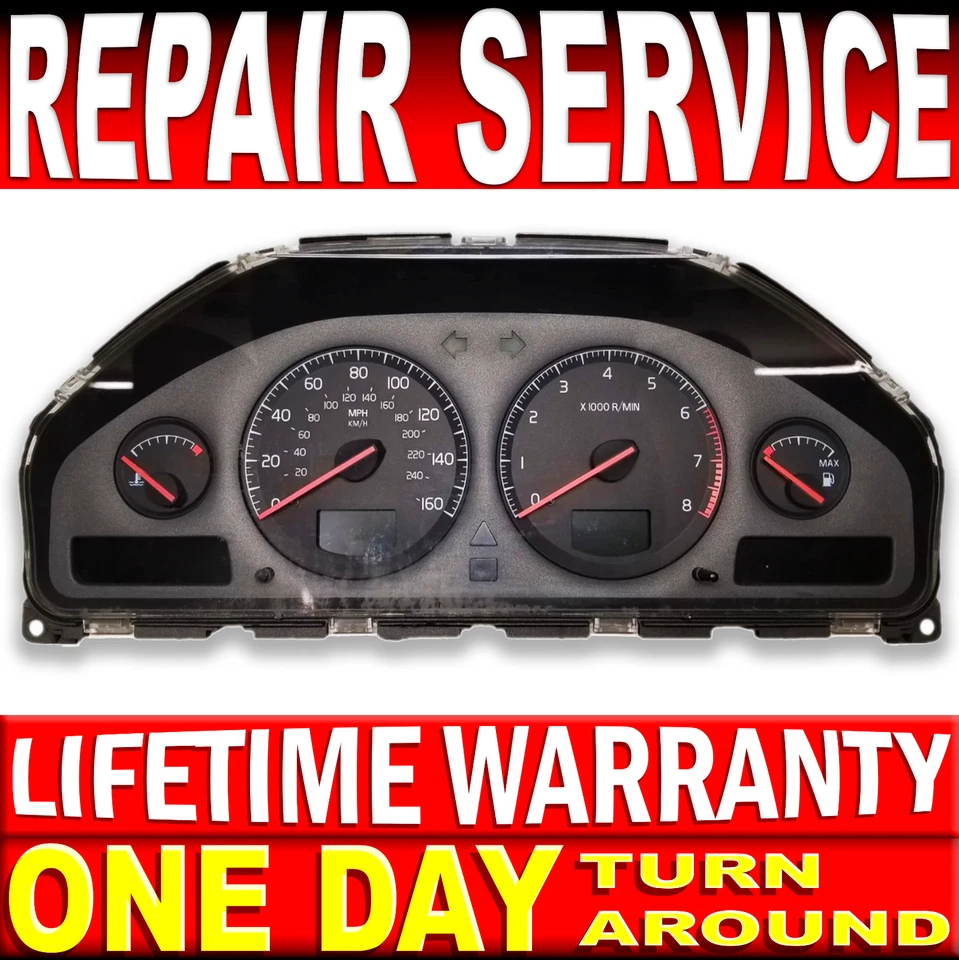 VOLVO Speedometer Instrument Cluster DIM FULL V70 XC70 90 S60 S80 REPAIR SERVICE - Image 1 of 4