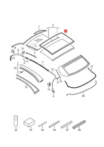 Genuine VW Eos 1F 1F7 1F8 Seal For Roof Center Part 1Q0871415C - Picture 1 of 1