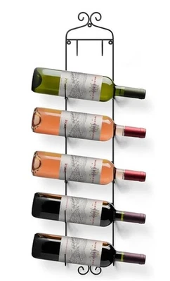 Toalheiro e suporte para vinho bronze parede rack para vinho montado rack para vinho se encaixa até 6 níveis - Imagem 1 de 4