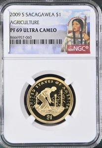 2009 S Sacagawea Agriculture Dollar $1 NGC PF69 Ultra Cameo - Picture 1 of 2