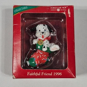 Vintage 90er 1996 Dalmation Pup Weihnachtsschmuck Treuer Freund amerikanische Grüße - Bild 1 von 11