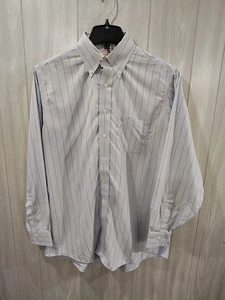 Herren Brooks Brothers 16-34 blau gestreiftes Hemd traditionelle Passform nicht bügelbar... - Bild 1 von 6