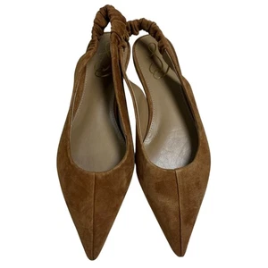 Sam Edelman Damenschuhe braun Wildleder spitz zulaufend Fersenriemen flache Schuhe Größe 7,5 - Bild 1 von 5