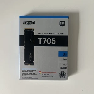 Crucial T705 2TB SSD PCIe Gen5 NVMe M.2 Internal Gaming SSD, Up to 14,500MB/s #1 - Picture 1 of 2
