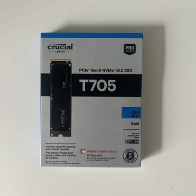 Crucial T705 2TB SSD PCIe Gen5 NVMe M.2 Internal Gaming SSD, Up to 14,500MB/s #1 - Image 1 of 2